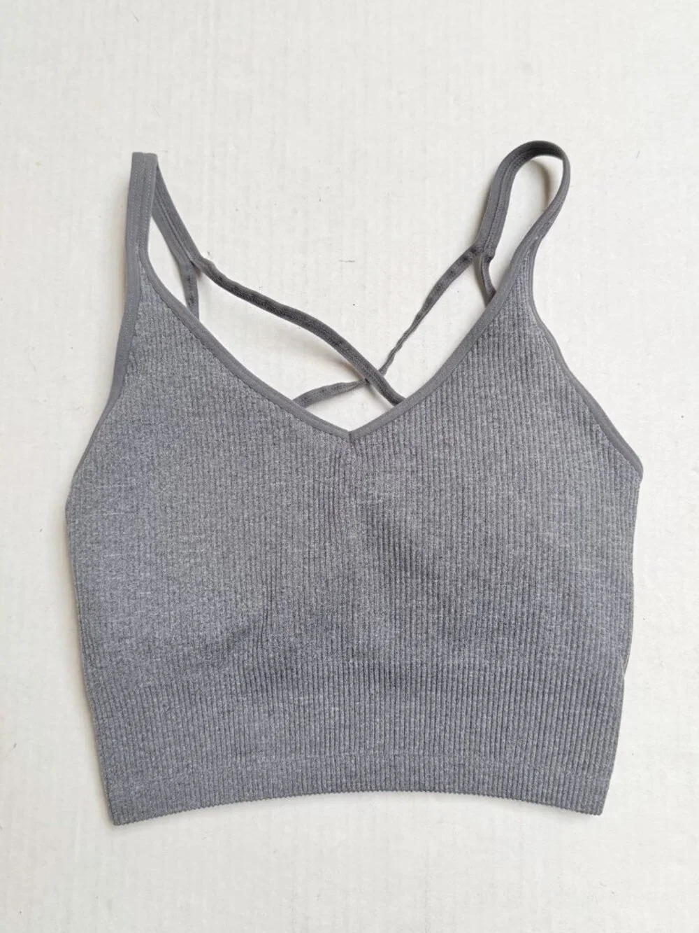 Lemon Women’s Ribbed Seamless Double Lay‎ Sports Bra Size Small Festival Y2K